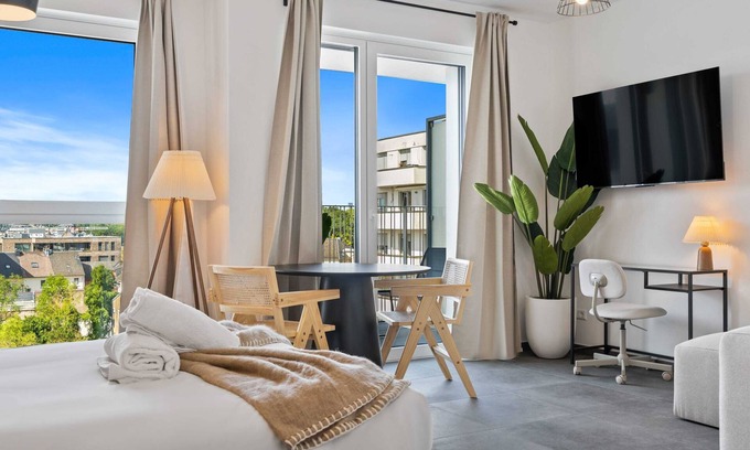 Cessange Apartment | Studio w/Balcony, Fast WiFi & Underground Parking