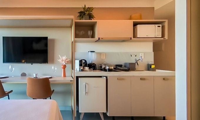 Jardim Oceania Apartment | Studio with Balcony bed Queen