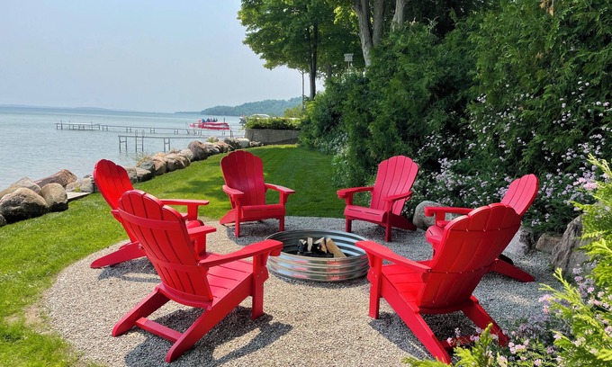 Suttons Bay Cottage | Stunning 150' ft footage on bay, 2 beachfront homes, 5 bedrooms & game room.