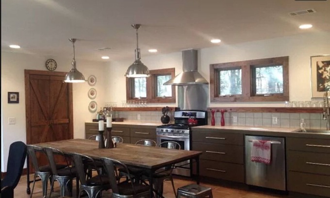 Aiken Cottage | Stunning and private mid-century modern inspired cottage nestled in the woods.
