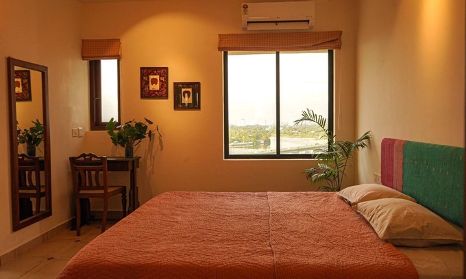 Kadavanthra Apartment | Stunning Art filled/Water View apt in Kochi