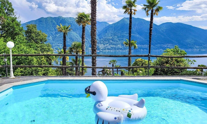 Brione sopra Minusio Villa | Stunning private villa with WIFI, private pool, TV, patio, pets allowed, panoramic view and park.