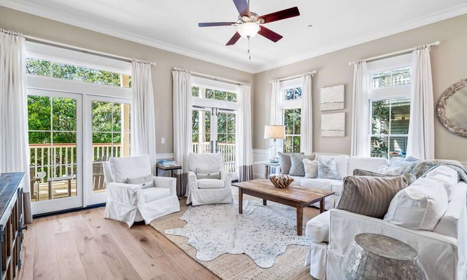 Beach District Condo | Stunning Designer Townhome Next to Beach Club. Easy Walk to Shopping and Dining