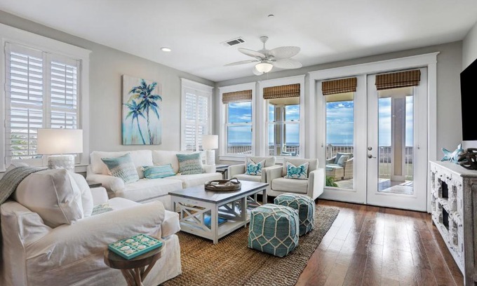 Red Fish Cove Villa | STUNNING Designer BEACHFRONT With TRIPLE WATER VIEWS OF OCEAN, LAKE, BAY!