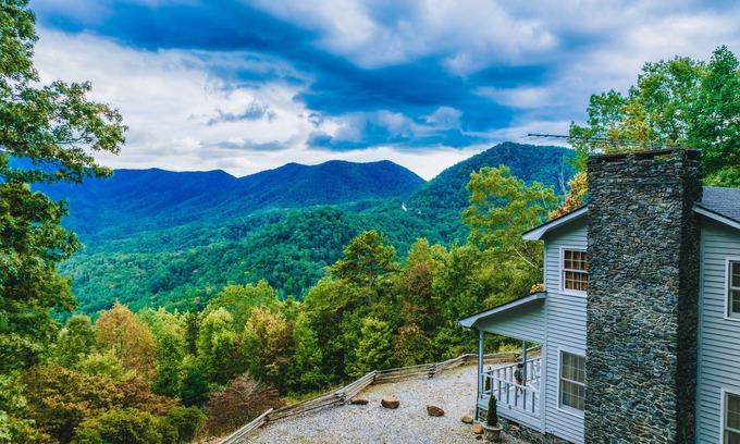 Stecoah Cabin | Stunning Fall Mountain Views with Hot Tub & 2 King Suites! Private on 3 acres.