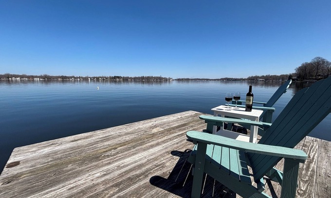 Paw Paw Lake House | Stunning Home-Direct Waterfront Access Private Dock for boat, swimming & fishing