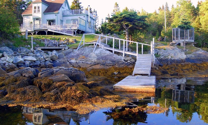 LaHave House | Stunning Oceanfront Island Home! On Secluded Cove Near Lunenburg. Car-Accessible
