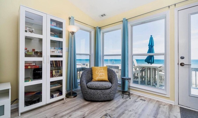 Emerald Isle House | Stunning oceanfront views just steps from the deck; steps, sand, waves!