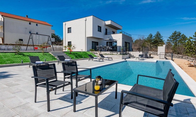Kamenmost Villa | Stunning private villa with private pool, A/C, WIFI, TV, terrace, panoramic view and parking