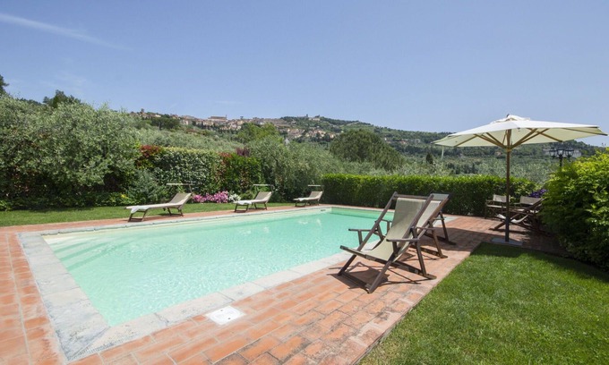 Camucia Villa | Stunning private villa with private pool, WIFI, A/C, TV, terrace, panoramic view and parking