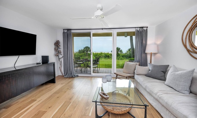 Saint Simons Island Condo | Stunning views overlooking the Atlantic Ocean and King & Prince resort grounds.