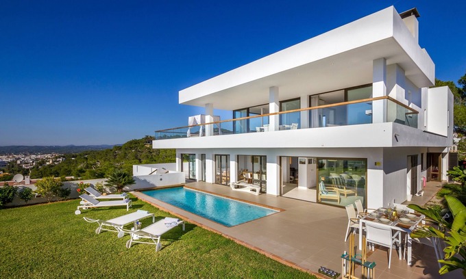 Cap Martinet Villa | Stunning Villa Close To Ibiza Town with Panoramic Sea and Sunset views
