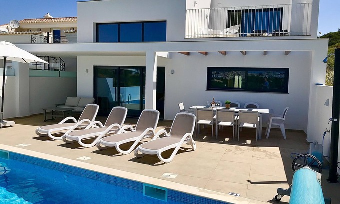 Salema Villa | Stunning Villa with Heated Pool Sea Views and Walk to Beach