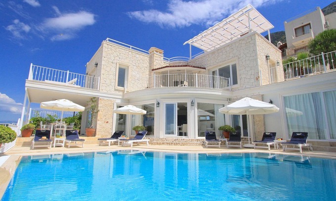 Egil Villa | Stunning villa with Pool and Extensive Terraces Magnificent Views of Kalkan Bay.