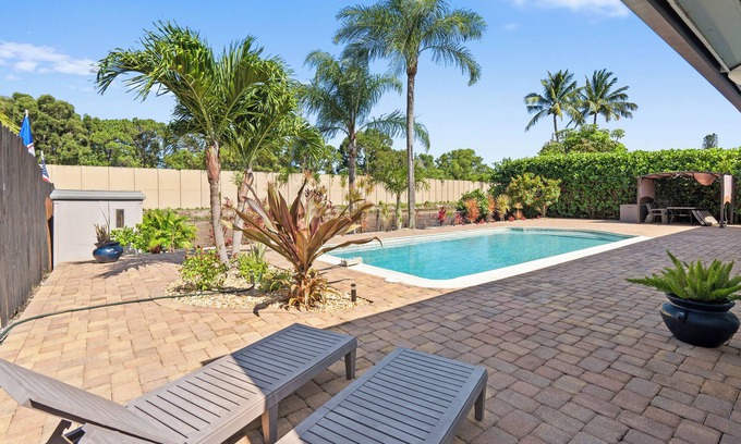 Golfview Harbor House | Stunning Waterfront 3BD/2BA Home w/Heated Pool- 1 Mile from Beach!