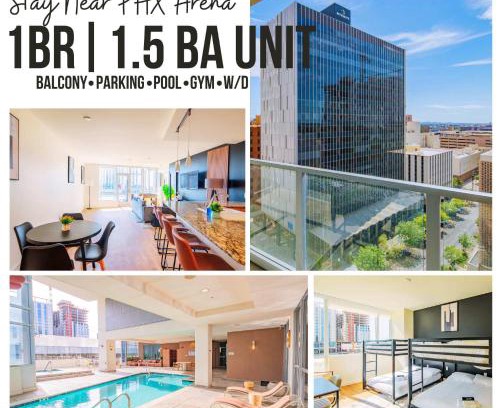 Downtown Phoenix Apartment | Stylish 1BR HighRise DT, Parking, Pool, Gym, W-D, Golf