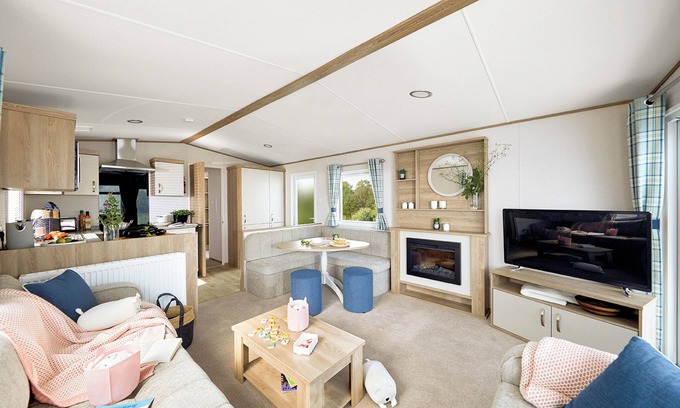 Aberystwyth House | Stylish and modern caravan with one double and two twin.
