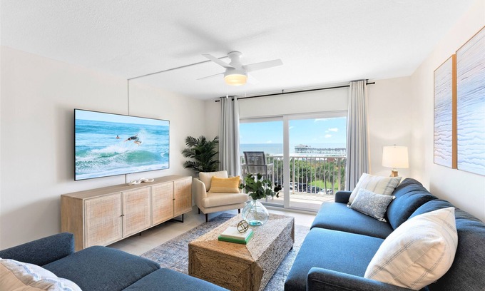 Avon By The Sea Condo | Stylish Coastal Penthouse | Oceanfront Views | Heated Pool | Steps to the Pier