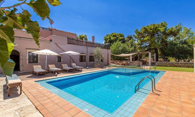 Pitharion Villa | Stylish Cretan Country House, A/C, Private Pool with Children's Section - 10mins to Chania & Beaches