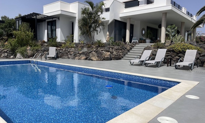 Tindaya House | Stylish Desert Oasis with great ocean and mountain views