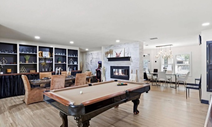 McQueeney House | Stylish Family Friendly Lake McQueeney Home w/Pool, Game Room, Walk to Boat Ramp