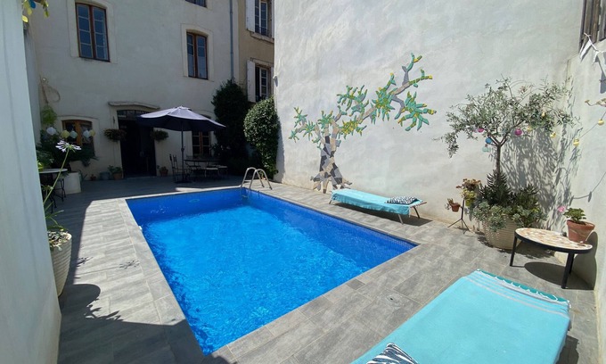 Bize-Minervois House | Stylish French renovated house with heated pool in historic Bize by river