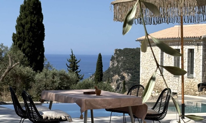 Lakones Villa | Stylish hideaway - pool, view, close to the beach