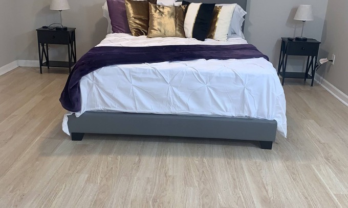 Church Street House | Stylish purple retreat home 10 min from ATL airport!