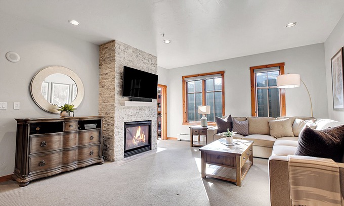 Peak 9 Condo | Stylish Ski-in,Ski-out Main Street Station Condo - Mountain & Lake Views, Pools