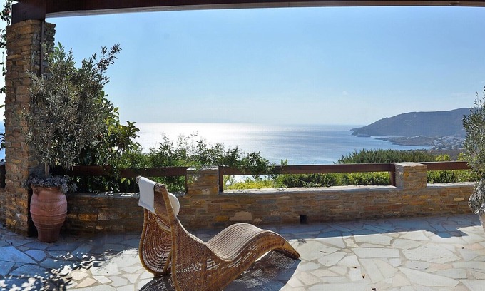 Gavrio Villa | Stylish villa Philinna: Best Location, Amazing pool, spectacular sea views