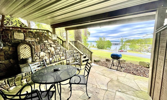 Mount Ida Apartment | SU15, Spacious studio with full kitchen, dining table and rock patio overlooking Lake Ouachita. by RedAwning