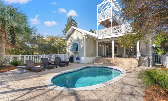 Village of Sugar Beach House | Sugar Sand Retreat – 30A Home, Updated, STEPS to the Beach w/Private Pool!