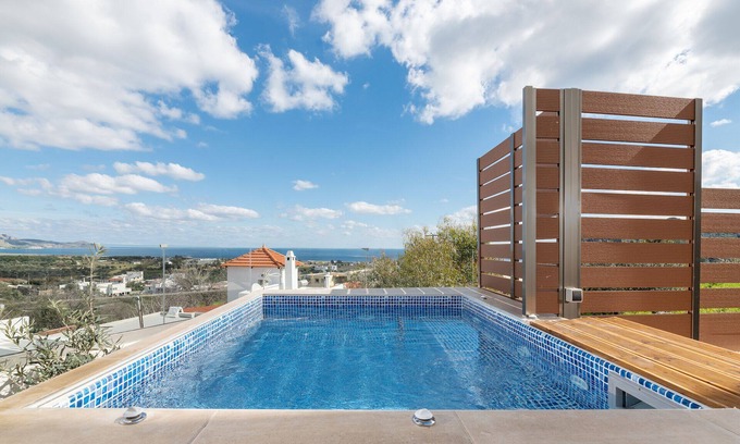 Kalathos House | Summer house in Kalathos near Lindos - outdoor whirlpool and stunning sea views