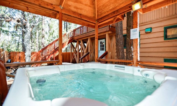 Summit Estates House | Summit Escape Lodge - Charming rustic cabin with hot tub, BBQ, and wood fireplace! Walk to Slopes!