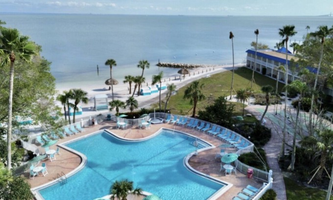 Pinellas Point House | Sun-Kissed Serenity: Private Beach and Onsite Pool, Balcony, Pets Allowed