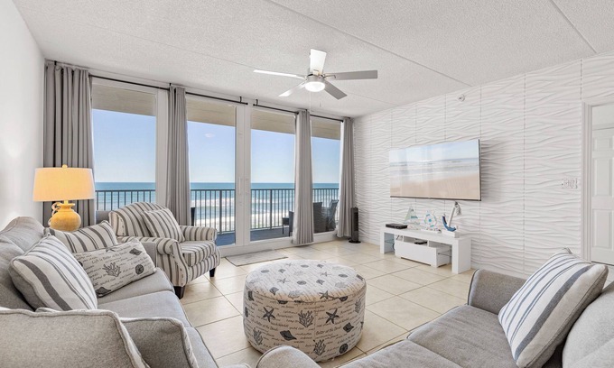Bethune Beach Condo | Sunrise and Sunset Oceanfront Views from Fifth-Floor, Updated Condo