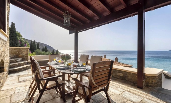 Steniai Villa | Sunrise Beach House by the sea
