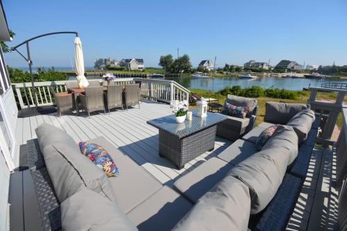 Shinnecock Hills House | Sunset Beach House with 30ft Boat Dock in Shinnecock Southampton NY