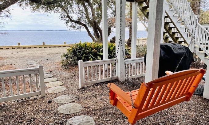 Corolla Light House | Sunset Views! Waterfront in Corolla Light. Pool, Hot Tub. Dog Friendly. Elevator