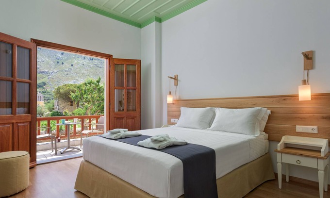 Pedi Apartment | Superior Apartment with Private Veranda and Sea View A, Symi