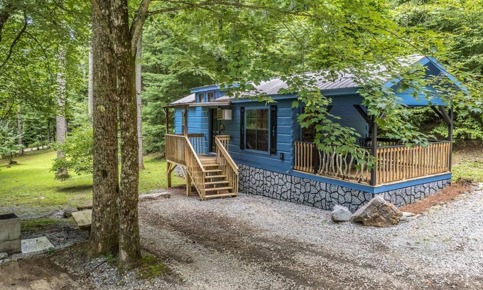 Hendersonville Cabin | Sweet mountain cabin with covered deck, firepit & hammock