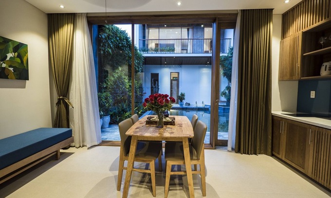 An Hai Đong House | Tam House Pool View Room, Ground Floor, Breakfast, Pool, Kitchen
