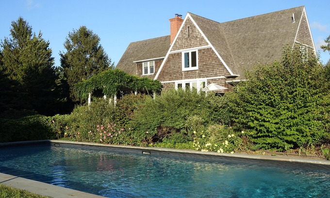 Bridgehampton House | Tastefully Decorated and Lushly Landscaped Family Retreat with 60' Pool