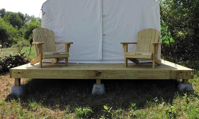 Town of Marbletown RV Rental | Tentrr Signature Site - Orchard Tent Overlooking Mohonk Golden Russet