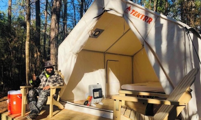 Huntsville RV Rental | Tentrr Signature Site - Exodus XX: Lakefront Private Campsite at Shabbat Retreat