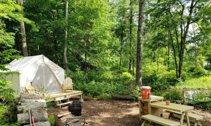Somers RV Rental | Tentrr Signature Site - Beaver Pond Camping at Farm Winery