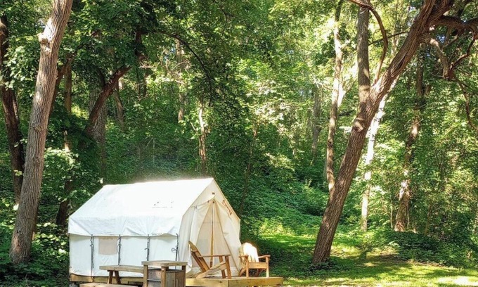Burbank RV Rental | Tentrr State Park Site - Nebraska Ponca State Park - Woodland K - Single Camp