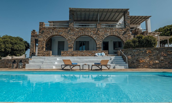 Parasporos Villa | TERRA retreat in Paros, with prIvate pool, stunning sea view, near sandy beaches
