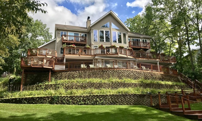 Warrensburg House | Terrace on the Lake – Private Lakefront with Breathtaking Views