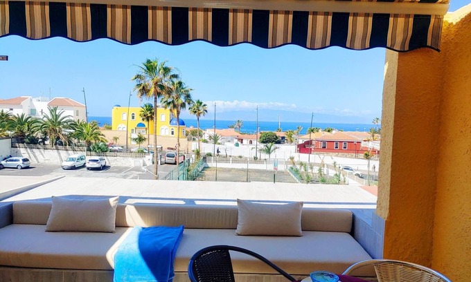 Santiago del Teide Apartment | Terrace, sea view, Wi-Fi, swimming pool, 50 mts. from the beach
